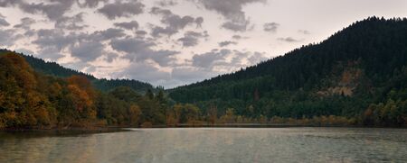 clear mountain lake in forest