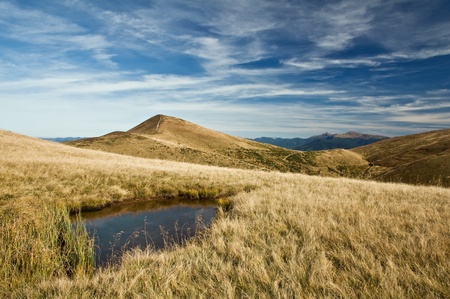 Lake in high mountain in summer timeの写真素材