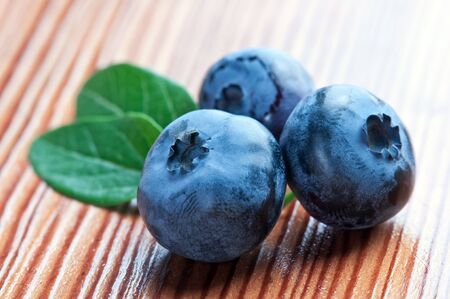 blueberry with leaf close upの写真素材