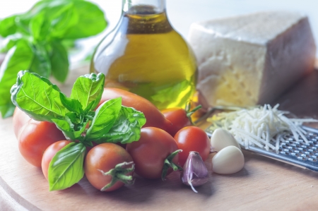 different italian food close upの写真素材