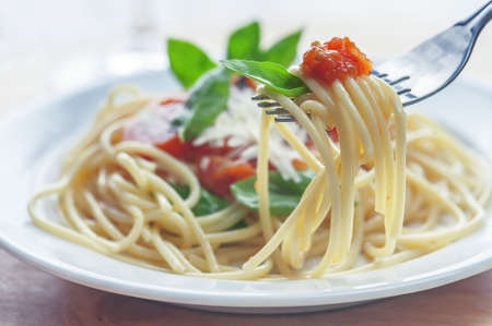 pasta with bolognese sauce close upの写真素材