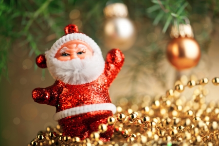 small santa toy close upの写真素材