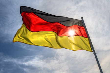 germany flag on fky backgroundの写真素材