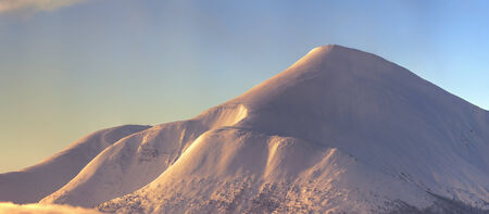 snovy mountain in winter timeの写真素材