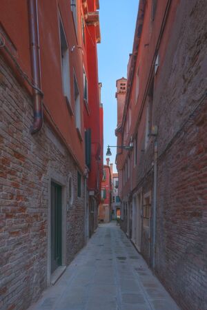 venice street on morning timeの写真素材