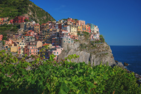 city manarola in cinque terre, Italyの写真素材