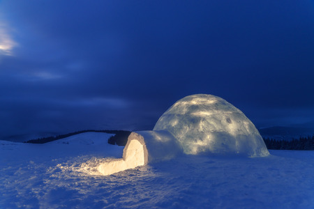 igloo in the high mountainの写真素材