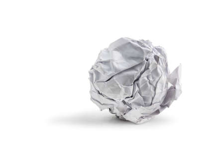 paper ball isolated on whiteの写真素材