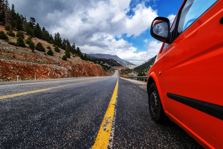 highway in the high mountainの写真素材