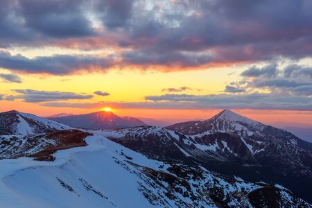 Carpathians mountain in spring time