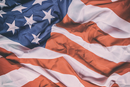 rumpled american flag close up