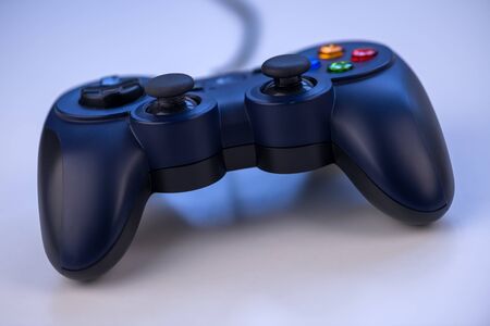 the blue gamepad close up