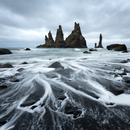 Basalt rock formations "Troll toes"の写真素材