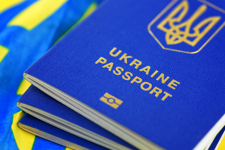 Ukrainian biometric passportsの写真素材