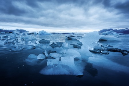Icebergs in Jokulsarlon glacial lagoon