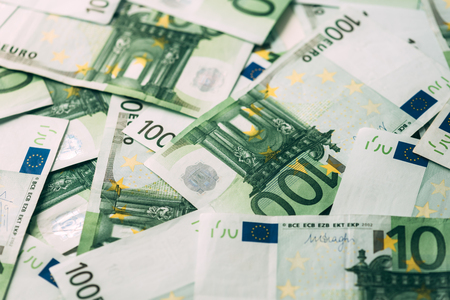 Euro cash stack closeup. Financial currency conceptの写真素材