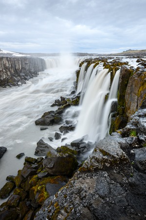 Famous Selfoss waterfall, Jokulsargljufur National Park, Icelandの写真素材