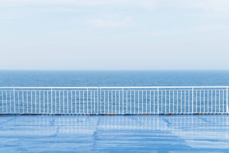 Blue ocean with clear sky from cruise ship. Minimalism in photography