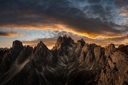 Marmarole mountain group with Cimon del Froppaの写真素材