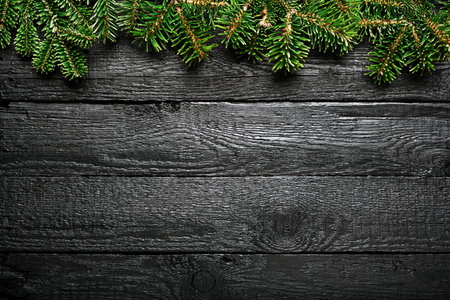 Christmas background with fir treeの写真素材