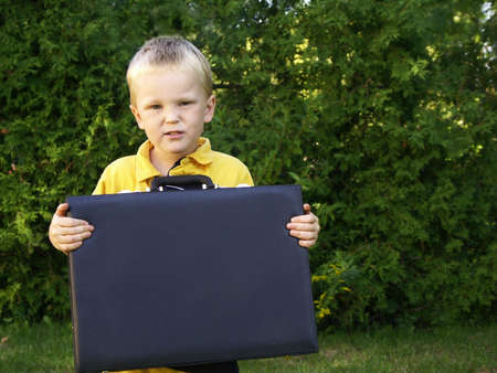 boy and briefcase#3の写真素材