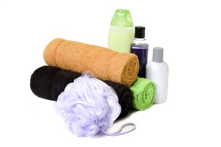 isolated towels and bath prouducts