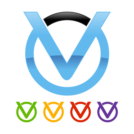 Initial V Circle Icon Mark Templateのイラスト素材