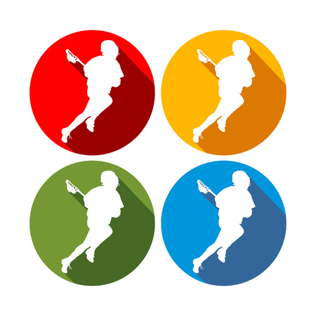 Lacrosse Player Iconsのイラスト素材