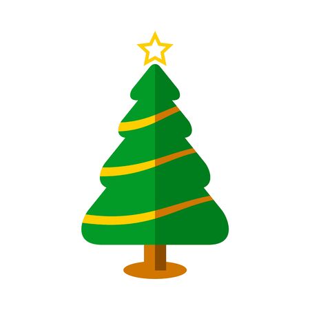 Basic Christmas Tree Ribbons illustration.のイラスト素材
