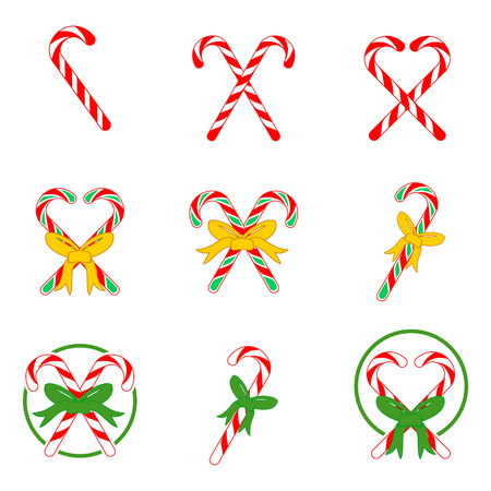 Christmas Candy Cane Setのイラスト素材