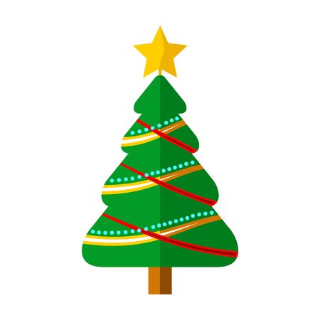 Decorated Christmas Tree Ribbonsのイラスト素材