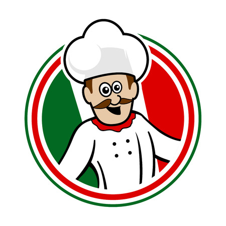 Italian Chef Emblem Logo Vector Graphic Illustrationのイラスト素材