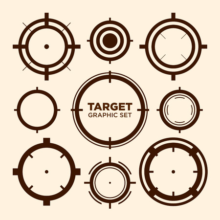Crosshair Target Graphic Icon Vector Graphic Design Set.のイラスト素材