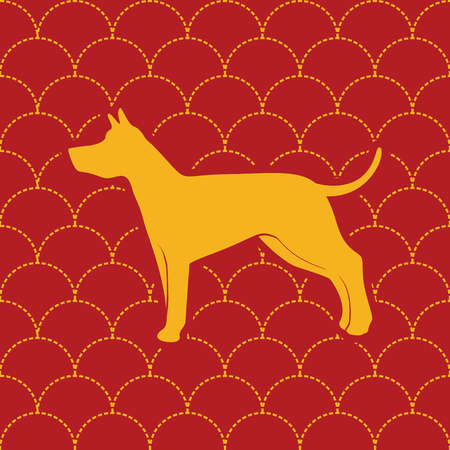 Chinese dog year seamless pattern vector graphic design.のイラスト素材