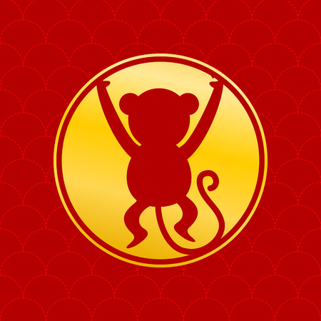 Chinese Year of Monkey Vector Graphic Designのイラスト素材
