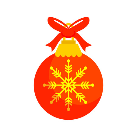 Red Christmas Ball Gift Vector Graphic Illustration Sign Symbol Designのイラスト素材