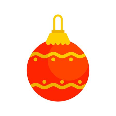 Red Decorative Christmas Ball Vector Graphic Illustration Sign Symbol Designのイラスト素材