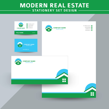 Modern Real Estate Stationery Set Vector Designのイラスト素材