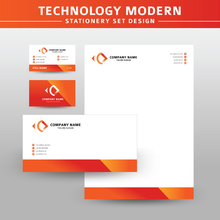 Technology Modern Vector Stationery Set Vector Designのイラスト素材