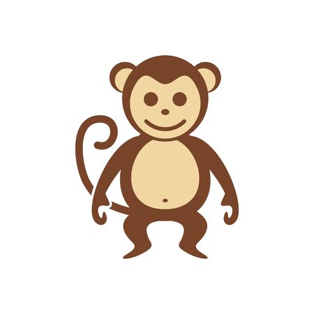 Smiling Cartoon Monkey Graphic Illustrationのイラスト素材