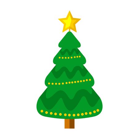 Cartoon Christmas Tree Vector Graphic Illustration Sign Symbol Designのイラスト素材