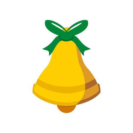 Bell with Green Ribbon Vector Graphic Illustration Sign Symbol Design.のイラスト素材