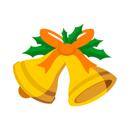 Jingle Bells Orange Ribbon Vector Graphic Illustration Sign Symbol Designのイラスト素材