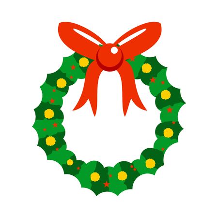 Cartoon Christmas Decorated Garland Vector Graphic Illustration Sign Symbol Designのイラスト素材