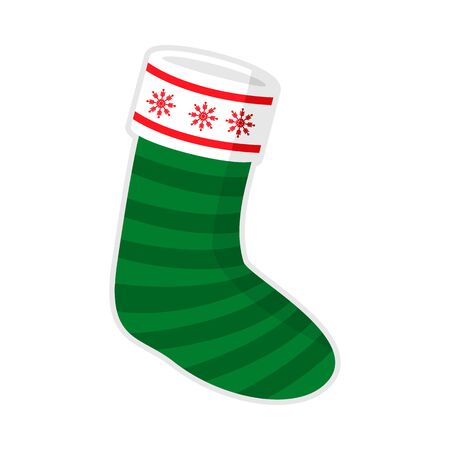 Christmas Sock Stripe Snowflake Vector Graphic Illustration Sign Symbol Designのイラスト素材