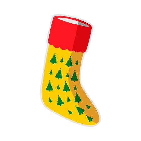 Christmas Yellow Sock Trees Vector Graphic Illustration Sign Symbol Designのイラスト素材