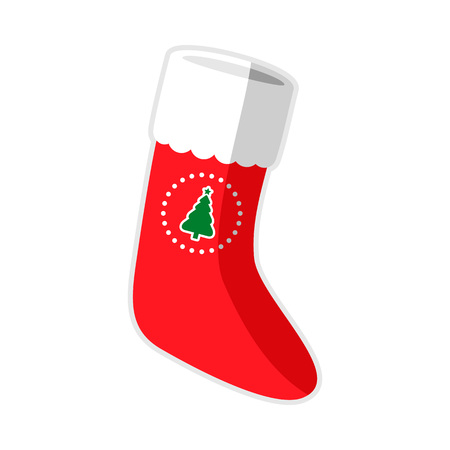 Simple Christmas Sock Vector Graphic Illustration Sign Symbol Designのイラスト素材