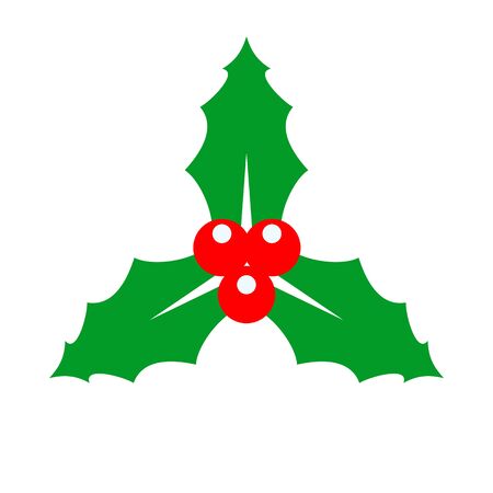 Holly Berry Flat Design Geometry Vector Graphic Illustration Sign Symbol Designのイラスト素材