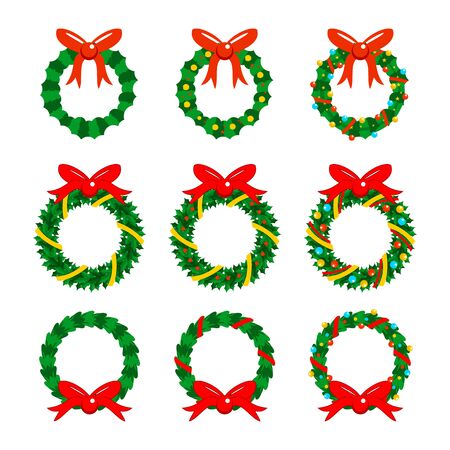 Christmas Garlands Icon Vector Graphic Illustration Sign Symbol Design Setのイラスト素材