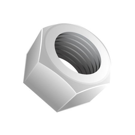 3D hexagonal metal nut symbol vector graphic design object.のイラスト素材